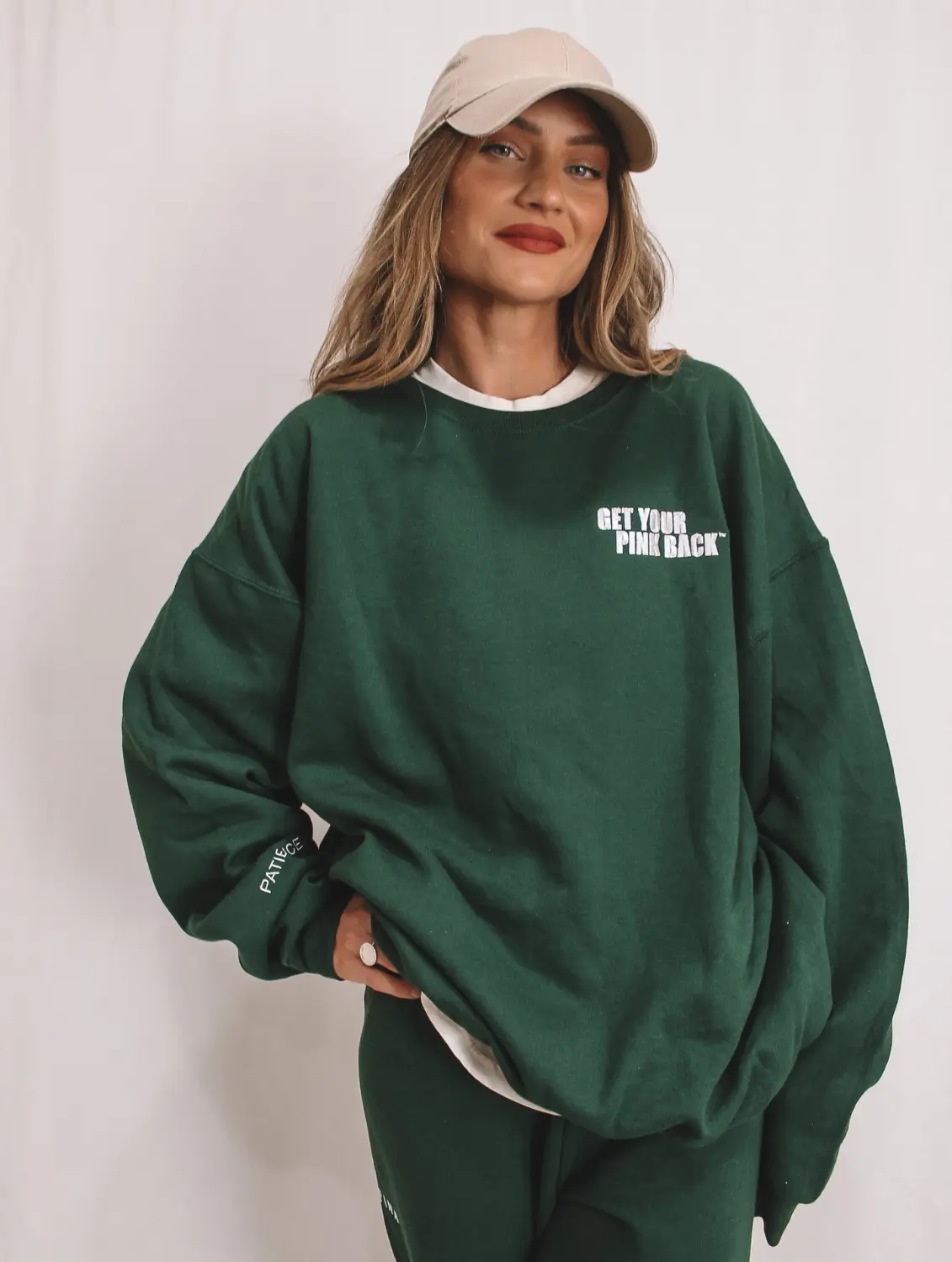 Affirmations Collection Sweat Set Forest Green Sweatshirt
