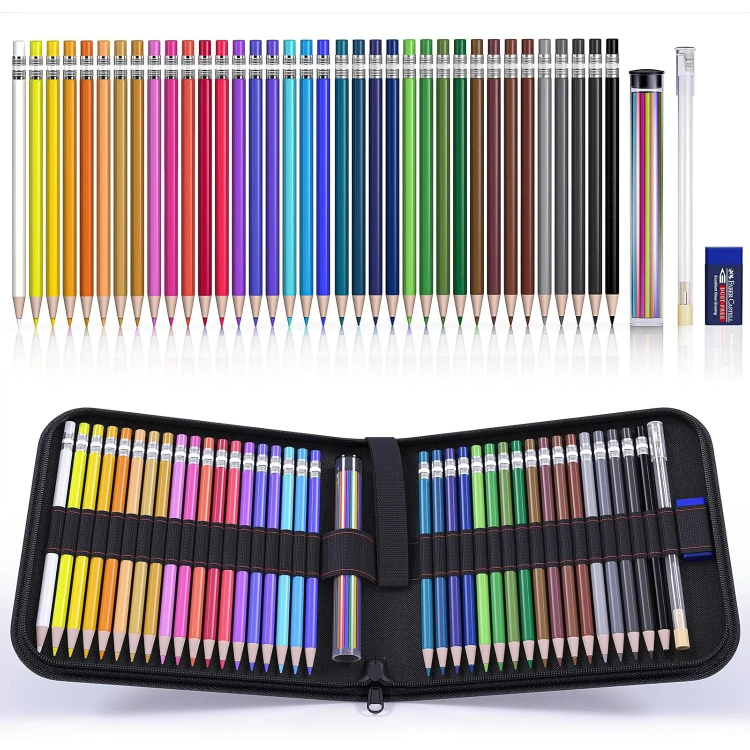 Mechanical Colored Pencils, Erasable Mechanical Pencils with Sharpener and Bag, Aesthetic Drafting Tools Ideal for Both Beginners 2.6mm, 36count