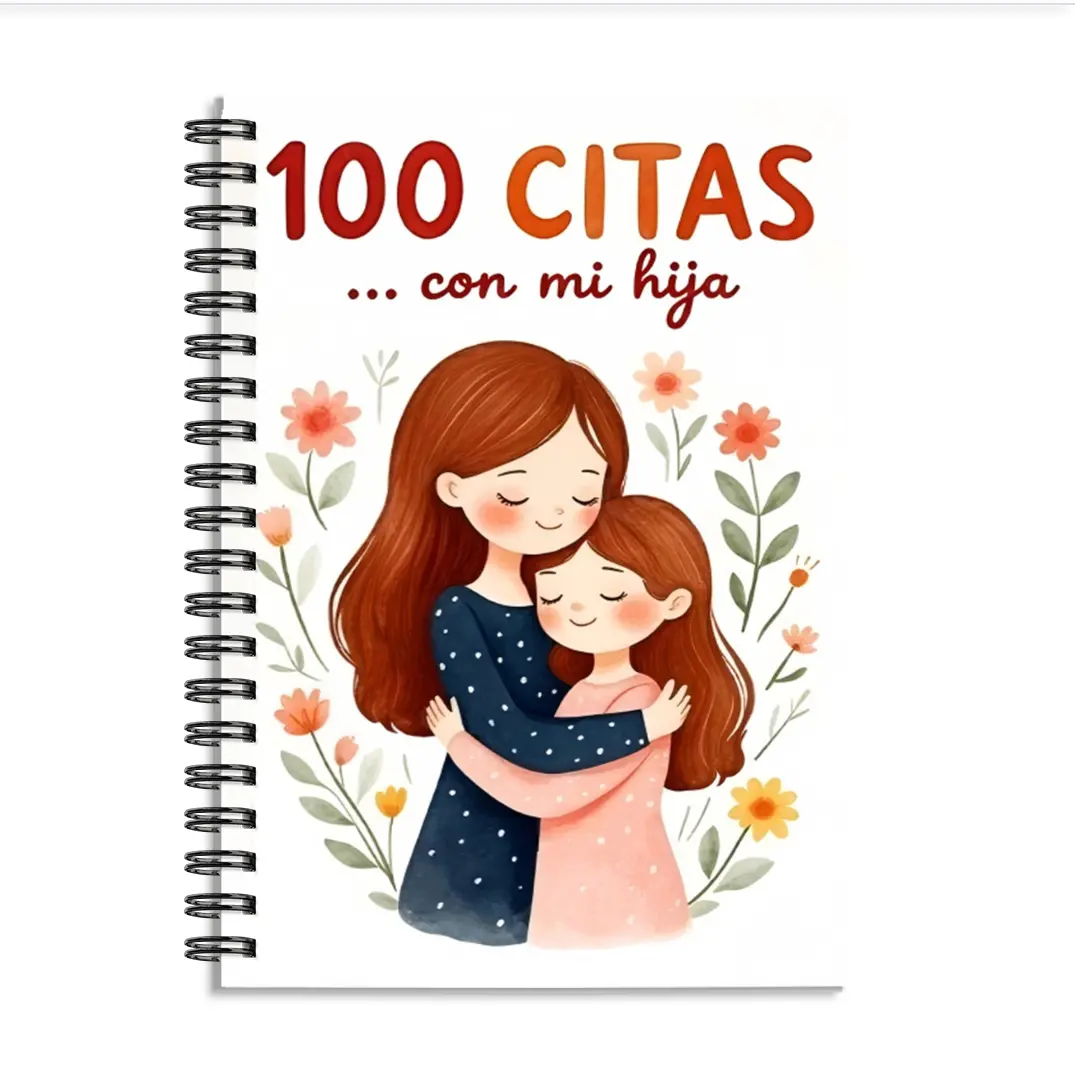 1 piece, 8.3*5.5 inches, 100-date mother-daughter record planner | 100-day mother-daughter date activity planner, mother-daughter embrace cover | with photo sticker area, date list, fun memory box, warm photo dialogue | perfect family gift