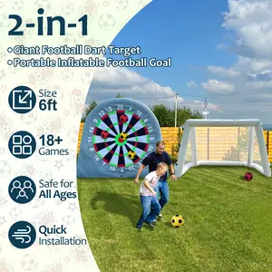 SAYOK Inflatable Soccer Dart Board – Giant Kick Darts Outdoor Game Set with 6 Soccer Balls & Pump for Backyard Parties, Carnival