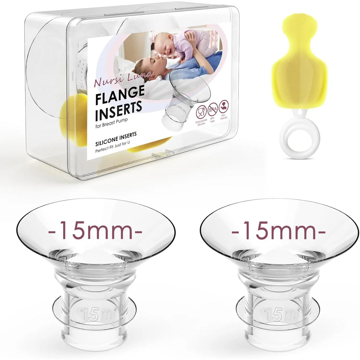 Flange Inserts 10PCS 13/15/17/19/21mm for 24mm Flanges/Shield of Most Pumps, Flange Sizing Kit Silicone Flanges Insert, Breastfeeding Essentials Kit for New Moms Flange Inserts 10PCS 13/15/17/19/21mm for 24mm Flanges/Shield of Most Pumps, Flange Sizing Kit Silicone Flanges Insert, Breastfeeding Essentials Kit for New Moms