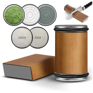 Double sided diamond wooden sharpening machine with 15/20 ° magnetic angle for kitchen knives Kitchenware