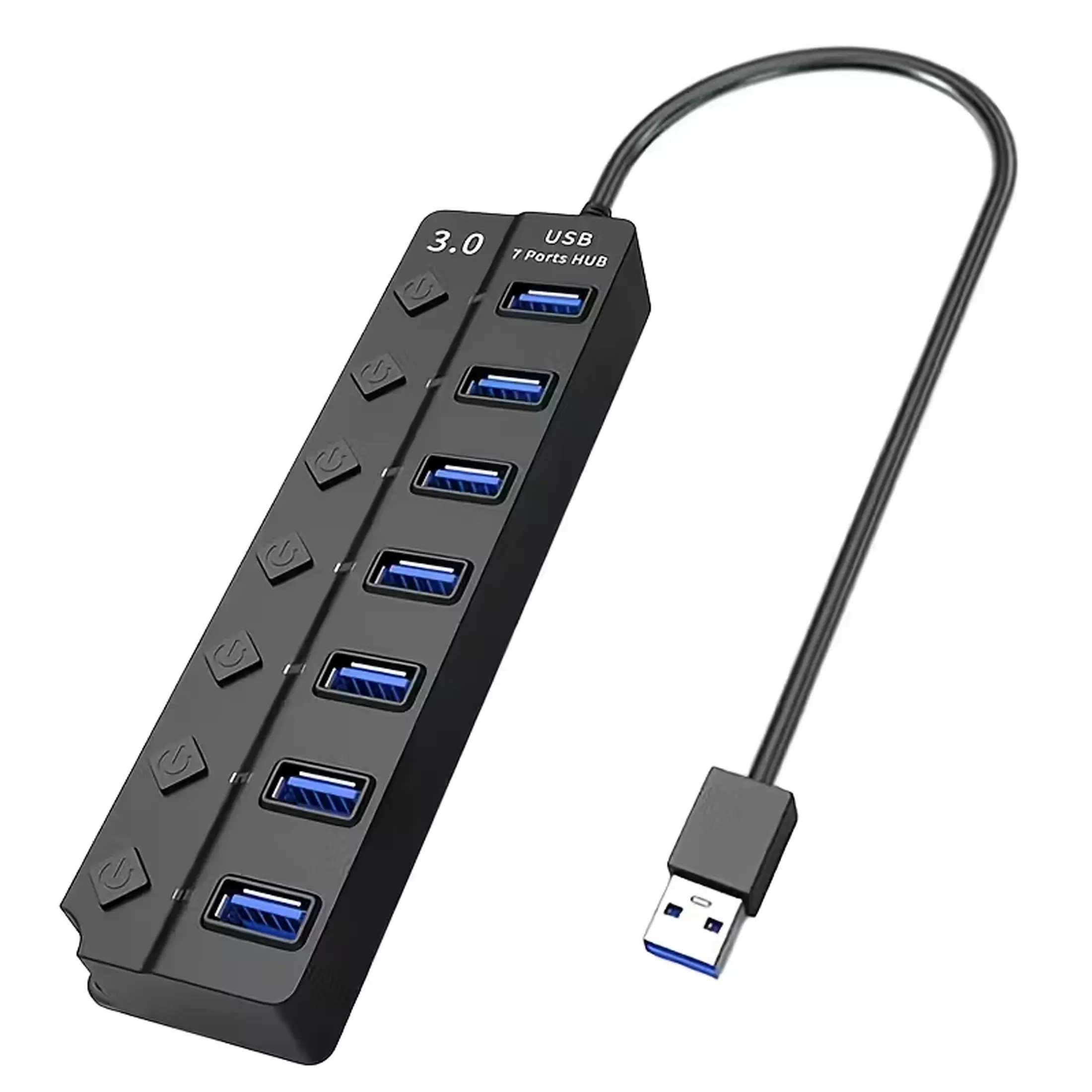 7 Port USB HUB, 7 Port USB Splitter, Independent Switch USB HUB Adapter, Usb Ports, Multiple Usb Port