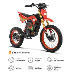 HAPPYRUN F18 6000W Peak Power Electric bike, Up to 46 MPH Top Speed, 60V 30AH Removable Battery, Up to 60 Miles Range, Dual Hydraulic Brakes, Adult Off-Road E-Bike with 2-Year Free Warranty