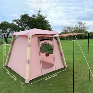 4-post Camping Tent 3-4 people easy to set up inflatable tent Luxury camping outdoor air blown tent, adult waterproof inflatable house tent