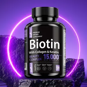 Coolkin Biotin Softgels Supplement - Contains high-quality collagen and keratin - Supports healthy hair, skin, and nails - 120 capsules