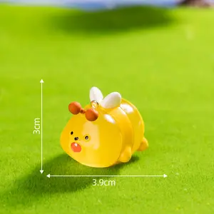 Glow in The Dark Resin Bee Keychain – Cute Cartoon Insect Pendant for DIY Bag Charm Crafts, Miniature Decor for Home Micro Landscape, Party Gift Accessories lizard