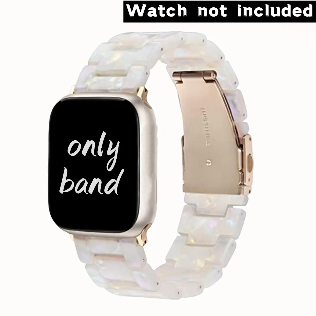 Resin Watch Band (Band Only), 1 Count Fashionable Watch Band Compatible with Apple Watch Series, Lightweight Replacement Watch Band for Women, Smart Watch Straps