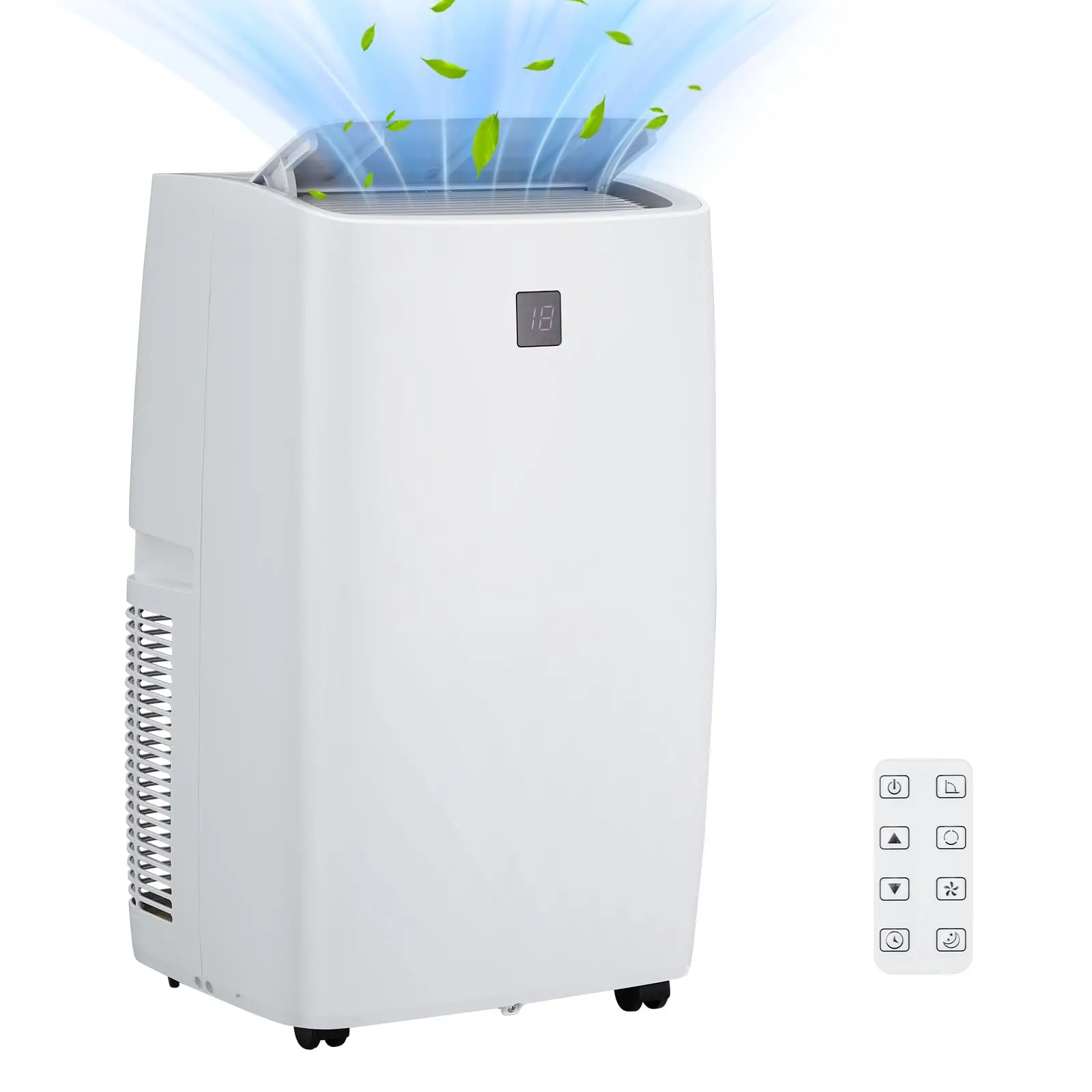 14000 BTU Quiet & Smart 3-in-1 Portable Air Conditioner with Dehumidifier, Cooling Mode, LED Control Panel, Remote Timer, Easy Control, for 750 sq. ft. Home Dorm