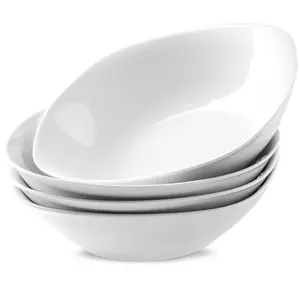 8.5 Inch Large Ceramic Soup Bowls, 4 Piece Set, Microwave & Dishwasher Safe, Ideal for Soups, Stews, Fruits, Noodles