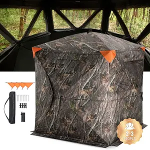 VEVOR Hunting Blind See Through Ground Blinds with Carrying Bag, 360 Degree Portable Camouflage Tent Durable Concealed Shelter with Silent Side Door and Window, for Turkey and DeerVEVOR Super Brand Day