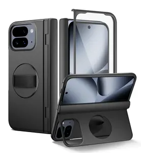 SURITCH for Google Pixel 10 Pro Fold Case with 360° Rotatable Hand Strap Phone Grip Holder & Invisible Kickstand & Screen Protector, Protective Cover for Pixel 10 Pro Fold