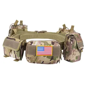 Tactical Duty Belt - Multifunctional 7 in 1 with Accessories Pouches for Outdoor Sport