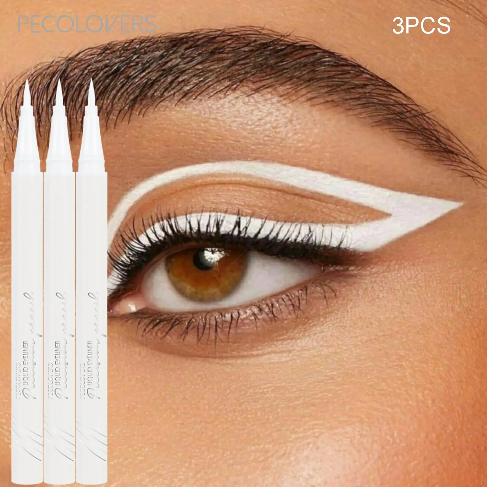 3pcs White Eyeliner Pens, Water-Resistant And Sweat-Proof, Allowing You To Effortlessly Create Trendy Eyeliner