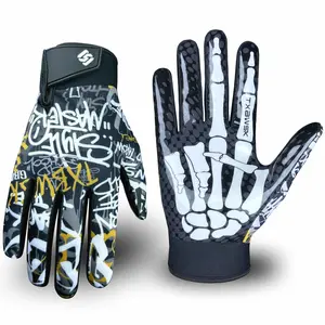 Unisex High-Adhesive Football Gloves, Breathable Backhand Fabric, Enhanced Grip Palm, Ideal for American Football Training and Games