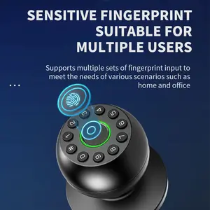 Biometric Door Knob Lock with Auto-Lock Feature for Home Bedroom Office Easy Install Multiple Fingerprint Inputs