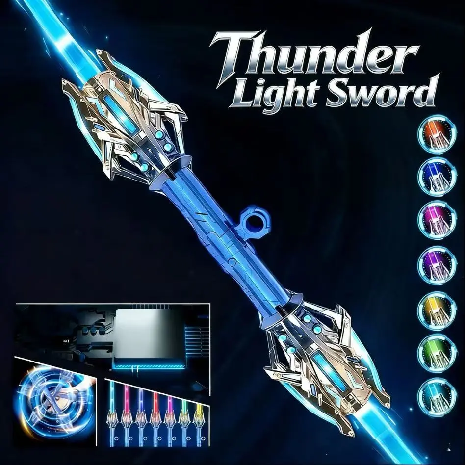 Kids’ Double Bladed Lightsaber Toy - Dazzling Rainbow Lights, Retractable Grip, Educational Science & Technology Toy for Galactic Warriors - Perfect Holiday Gift for Kids, Fun Toys For Kids