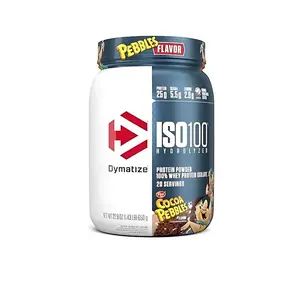 Dymatize ISO100 Protein Powder – 100% Hydrolyzed Whey Isolate – 25g Protein, 5.5g BCAAs, 76 Servings – Low Carb, Gluten-Free – Gourmet Vanilla Flavor