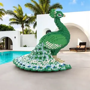 4420pcs Peacock Animal 3D Puzzle Building Block Creative Decoration, Perfect Gift for Birthday Halloween Valentine Christmas