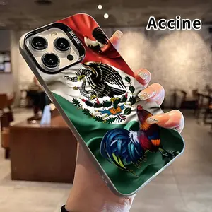 Mexican Emblem Roosters Magnetic Phone Case for iPhone 15 16 14 Pro Max 13 12 11 XR XS Plus Shockproof Non Slip Military-Grade Protection Slim Cover Cellphone Protective