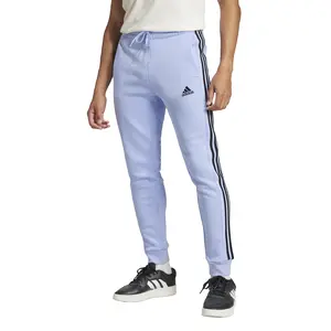adidas Mens Essentials Fleece Striped Joggers Training Casual - Blue