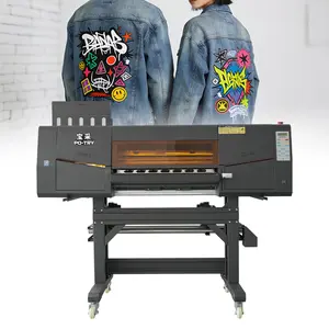 PO-TRY DTF Printer for POD Business White Ink Heat Transfer Machine for Custom T-Shirts Hoodies Apparel