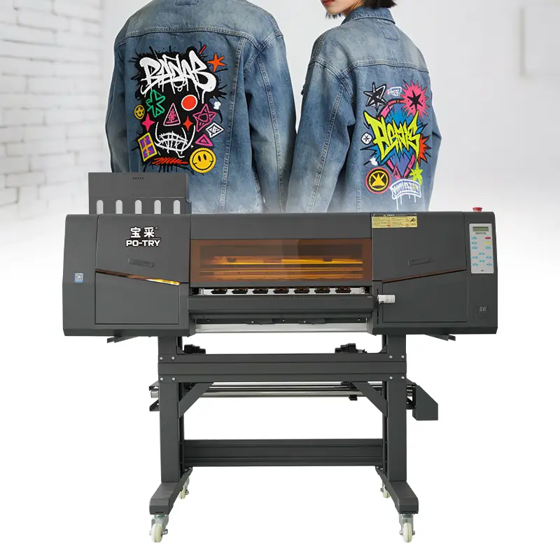 PO-TRY DTF Printer for POD Business White Ink Heat Transfer Machine for Custom T-Shirts Hoodies Apparel