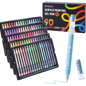 36/54/72/90 Colors Acrylic Painting Gel Pen,1mm Needle Tip,Rich Color Large Capacity Ink Pens,Art Supplies For Diary,Card,DIY,Coloring, Doodling, Scrapbooking Supplies Stackable colors, Acrylic Gel Pen, Artist Supplies