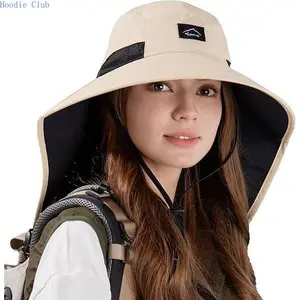 Unisex Summer UV Protection Fishing Hat with Neck Flap, Outdoor Sun Protective Bucket Hat, Parent-Child Style for Camping, Hiking & Beach Activities Cap Rhinestone Logo Playing Card Fedora Newsboy Men's Straw Warm Compression Knee Retro Wool Sunscreen Hat