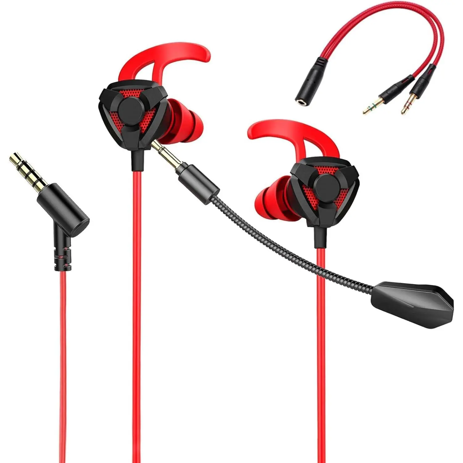 Gaming Headset with Microphone Wired Gaming Earbuds PC for  One PS4 PS5    5  Mobile Phone,Detachable Earphones Noise Cancelling Gaming Headphones with Mic