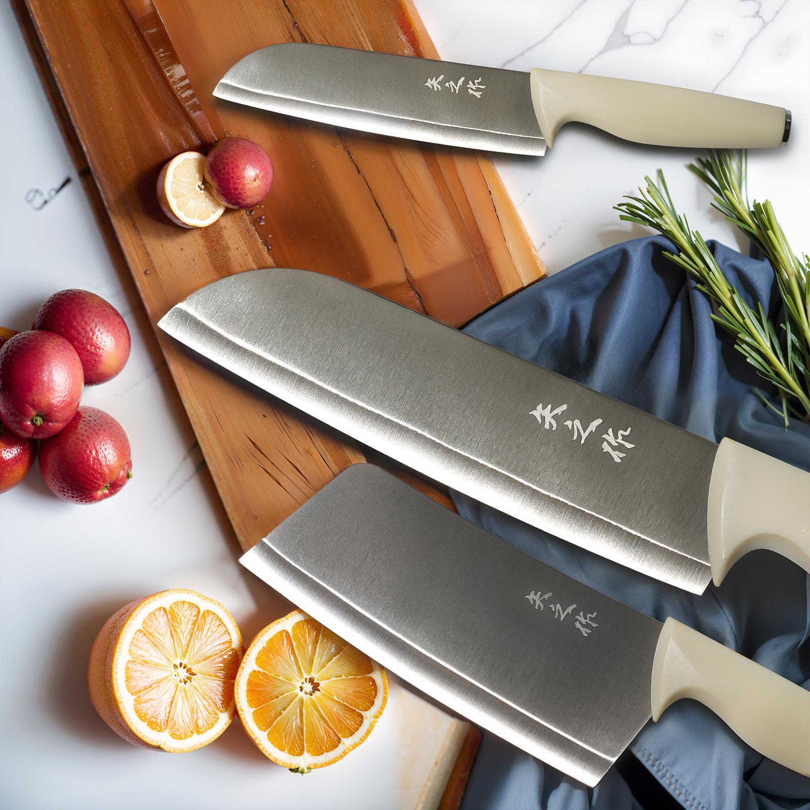【Christmas 50% Of f】6pcs white kitchen knife set with knife holder, stainless steel chef's knife, cleaver, dishwasher safe 【Christmas 50% Of f】6pcs white kitchen knife set with knife holder, stainless steel chef's knife, cleaver, dishwasher safe