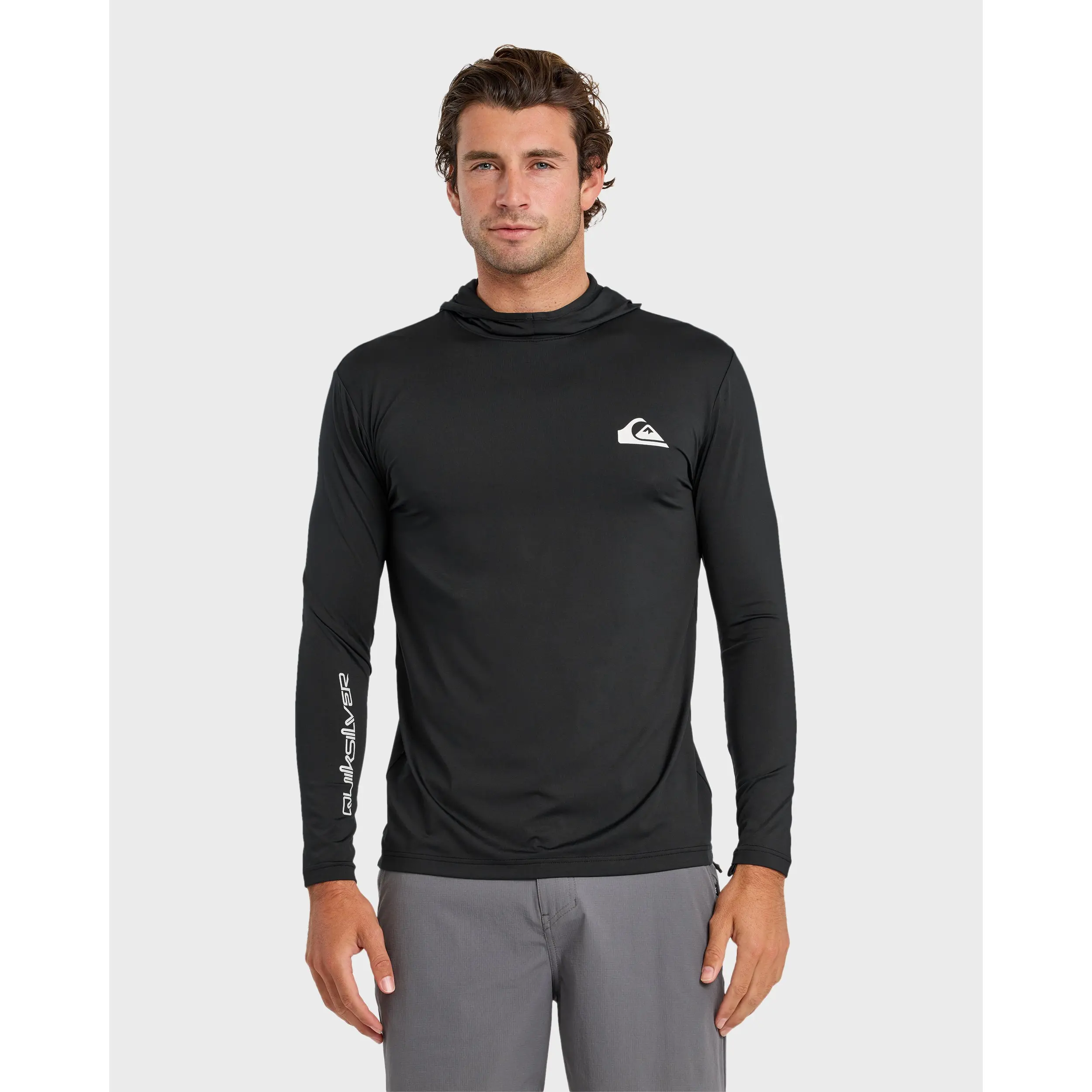 Quiksilver | Everyday Hooded UPF 50 Long Sleeve Surf Shirt | Men's Stretch Fit UPF Sun Protection | Surf & Swim & Poolside & Sun Protection