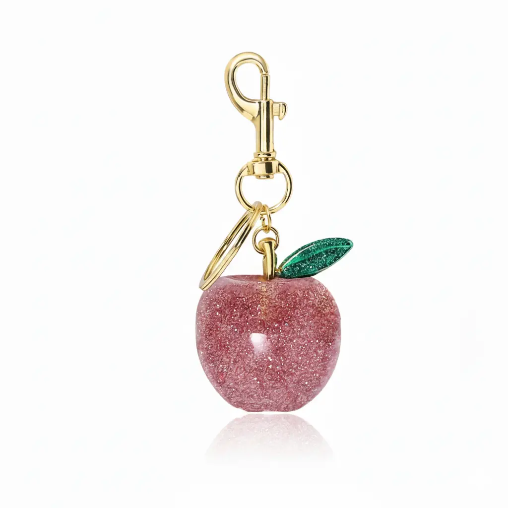 Keychain Large Apple Bag Charm Purse Cute Women's Fruit Keychains Car Keyrings Leather Handbags Adorable Your Essentials Anniversary Wedding Gift elegant keychain