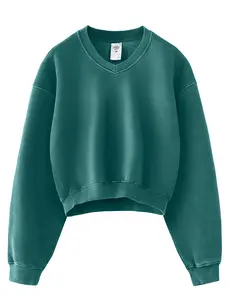 Hatant hoodie Cozy up in Vintage Style with our Y2K Acid Wash Fleece V-Neck - Soft Fabric Women Sweatshirt , Athletic Fit, and Dark Gray Solid Color Hoodies  - Perfect for After-Workout Relaxation