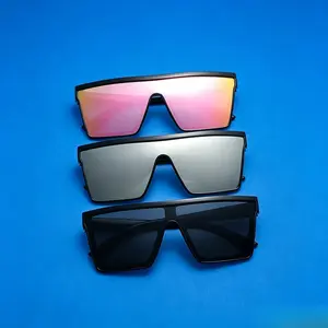 Women's Costume Accessory 4-Pack Unisex Punk Black Polarized Sports Sunglasses - Large 1-Piece Euro-American Frame, UV-Protective Nighttime Yellow Tint Lenses, Lightweight Durable, for Cycling, Beach, Perfect Gift