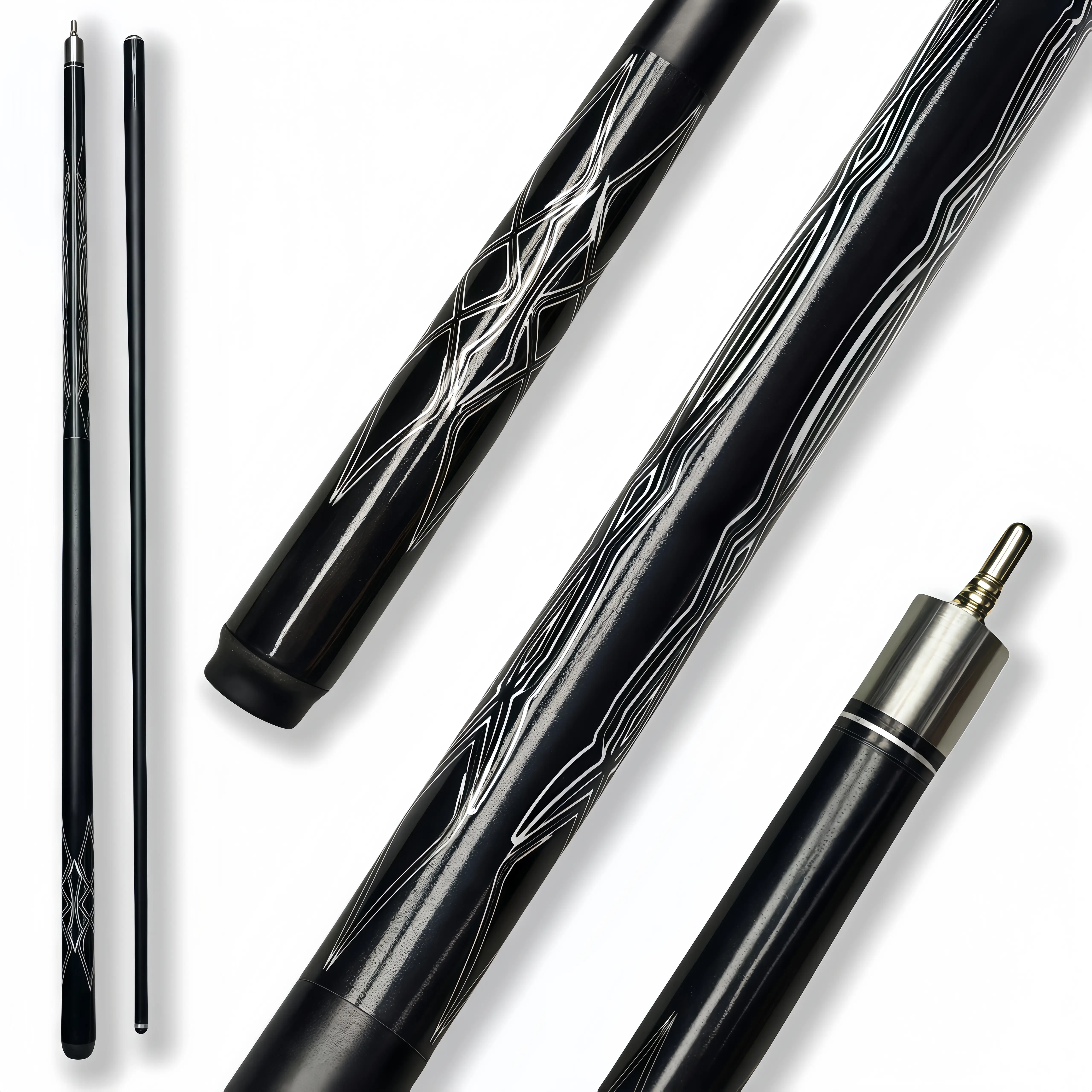 Carbon Fiber Pool Cue Stick, 58 Inches, 20oz, Modern Style with 3D Carbon Paint, 12.5mm Tip & Quick Release Joint for 8-Ball/9-Ball Training Equipment, Control, Cues, Fiberglass, Durability, High-Elasticity Shaft, Tournament Play, Billiards Cues