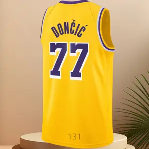 Luka Dončić Men's Classic-Design Sleeveless stitched Basketball Jerseys Gold shirt 2025