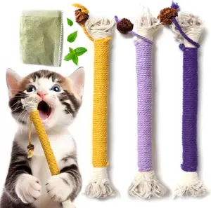 Cat Chew Toy for Teeth Cleaning, Catnip Rope Toys for Indoor Cats, Interactive Cat Nip Teething Toys for Cats Kittens Kitty