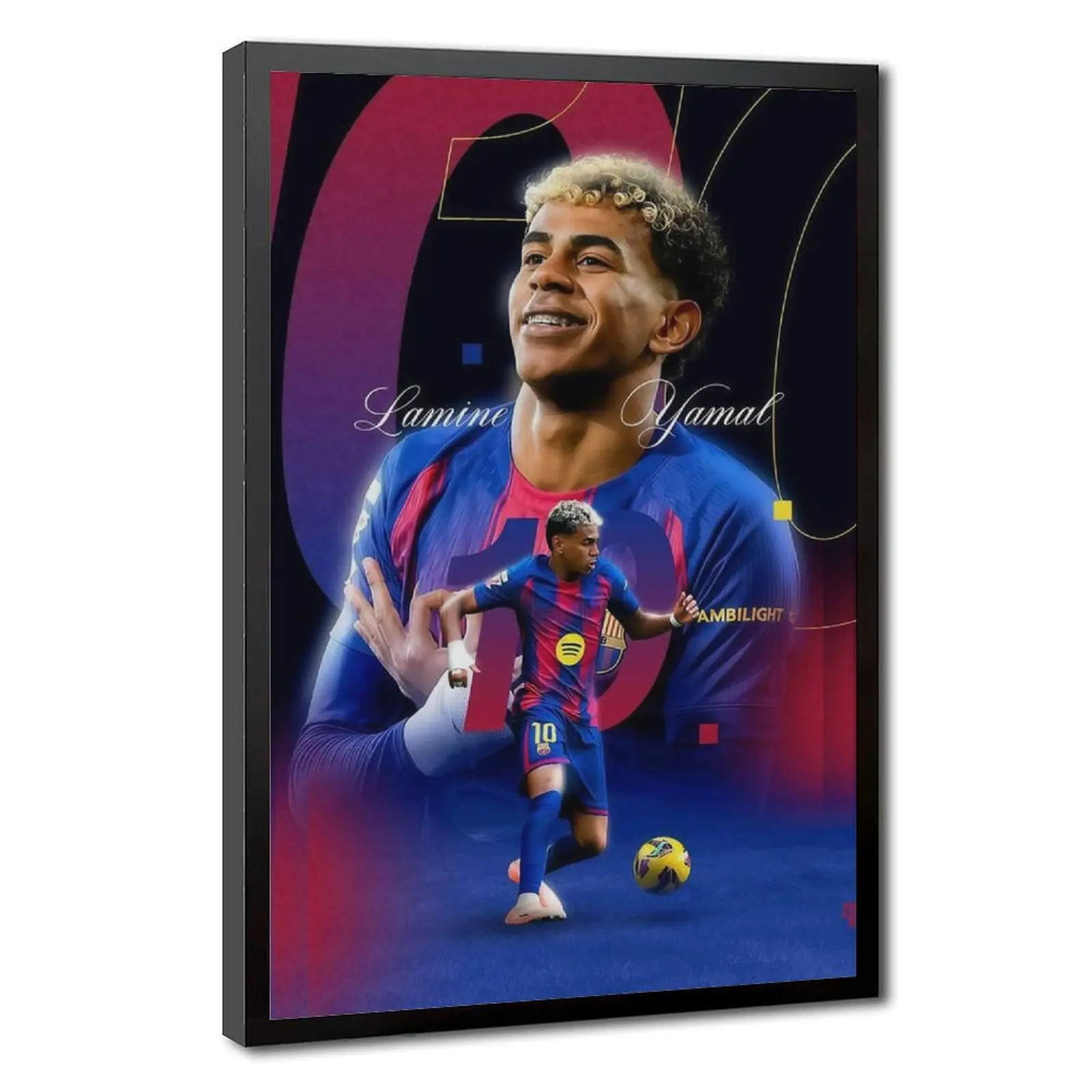 Lamine Yamal Football Player Print Posters, Multi-Size Famous Football Art, Framable Home Decor for Boys’ Room Dorm Playroom, Perfect Birthday Gift for Soccer Supporters, Decoration, Frame