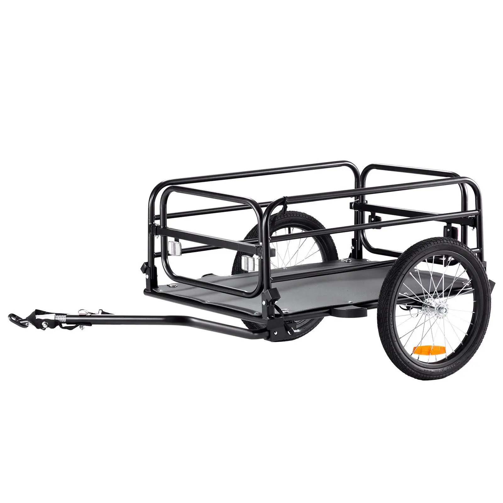 【Summerfinds】VEVOR Bike Cargo Trailer,  , 160 lbs Load Capacity, Heavy-Duty Bicycle Wagon Cart, Foldable Compact Storage & Quick Release with Universal Hitch, 16" Wheels, Safe Reflectors, Fits 22"-28" Bike Wheels