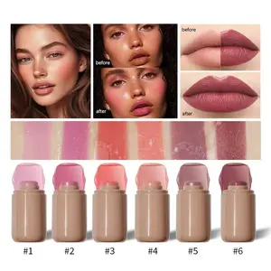 Cream Blush stick, Natural-Looking Matte Finish Makeup Blush stick, Hydrating Long Lasting Lightweight Blendable Blush for cheeks