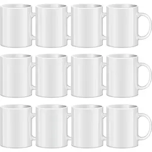Sublimation Mugs Blank, Tazas Para Sublimacion, White Ceramic Sublimation Cups, Bulk Mugs for Coffee, , Latte, Soup, Milk, Hot Cocoa 11 oz Set of 12
