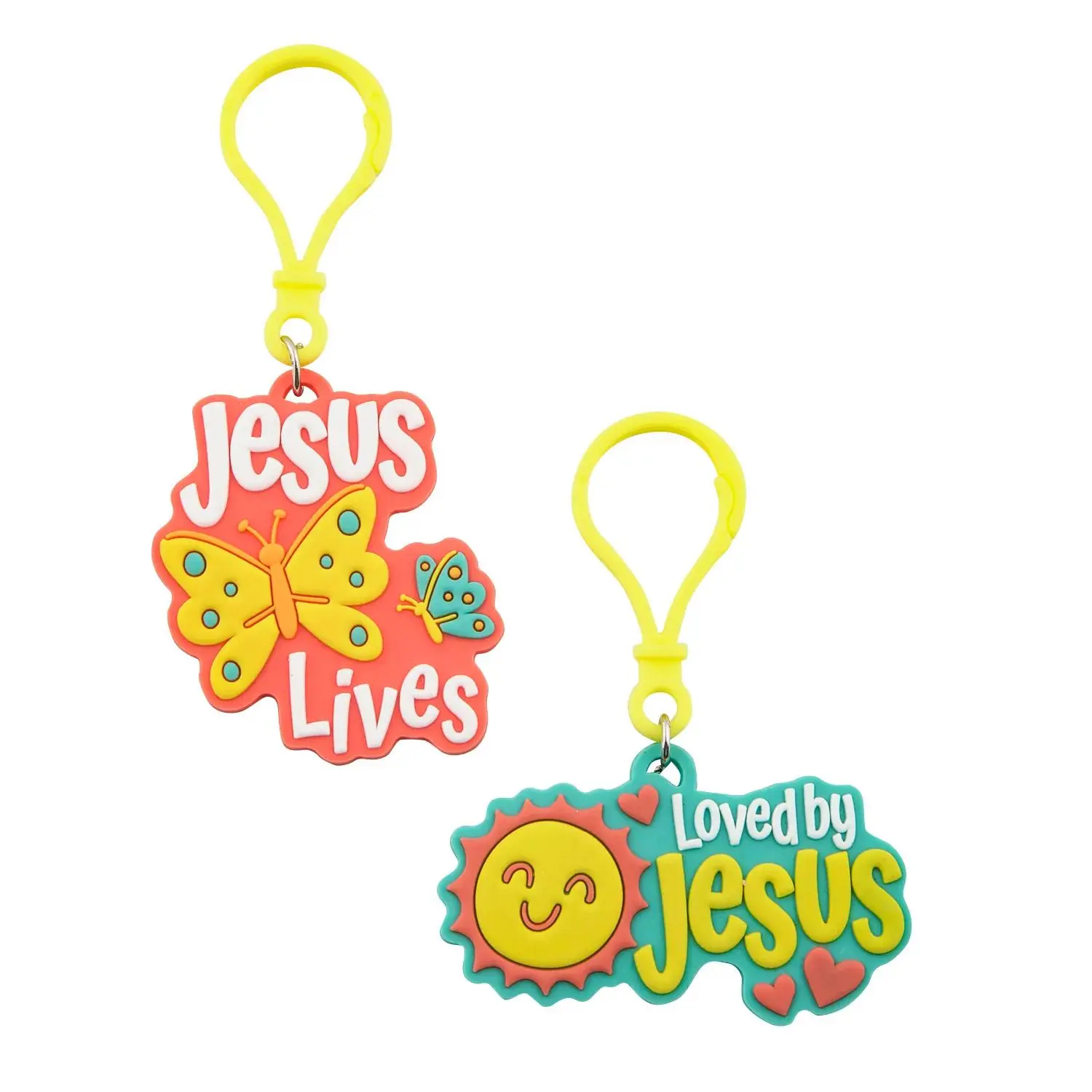 1 1/2" - 2 1/4" Religious Springtime Rubber Backpack Clips - 12 Pc.