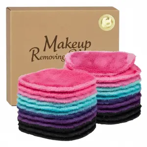 12PCS Reusable Makeup Remover Cloths, Soft Microfiber Washable Face Towels 5x5 Inch for Facial Cleansing, Washing & Drying