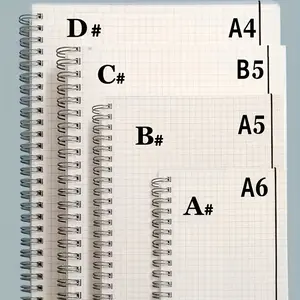 80 Pages Coil Notebook, A5/b5/a4 Ring Bound Spiral Notebooks Spiral Binding, Grid Loose Leaf Diary Memo Pad Journal, Flat Cover Office Supplies Student School, Stationery Supplies