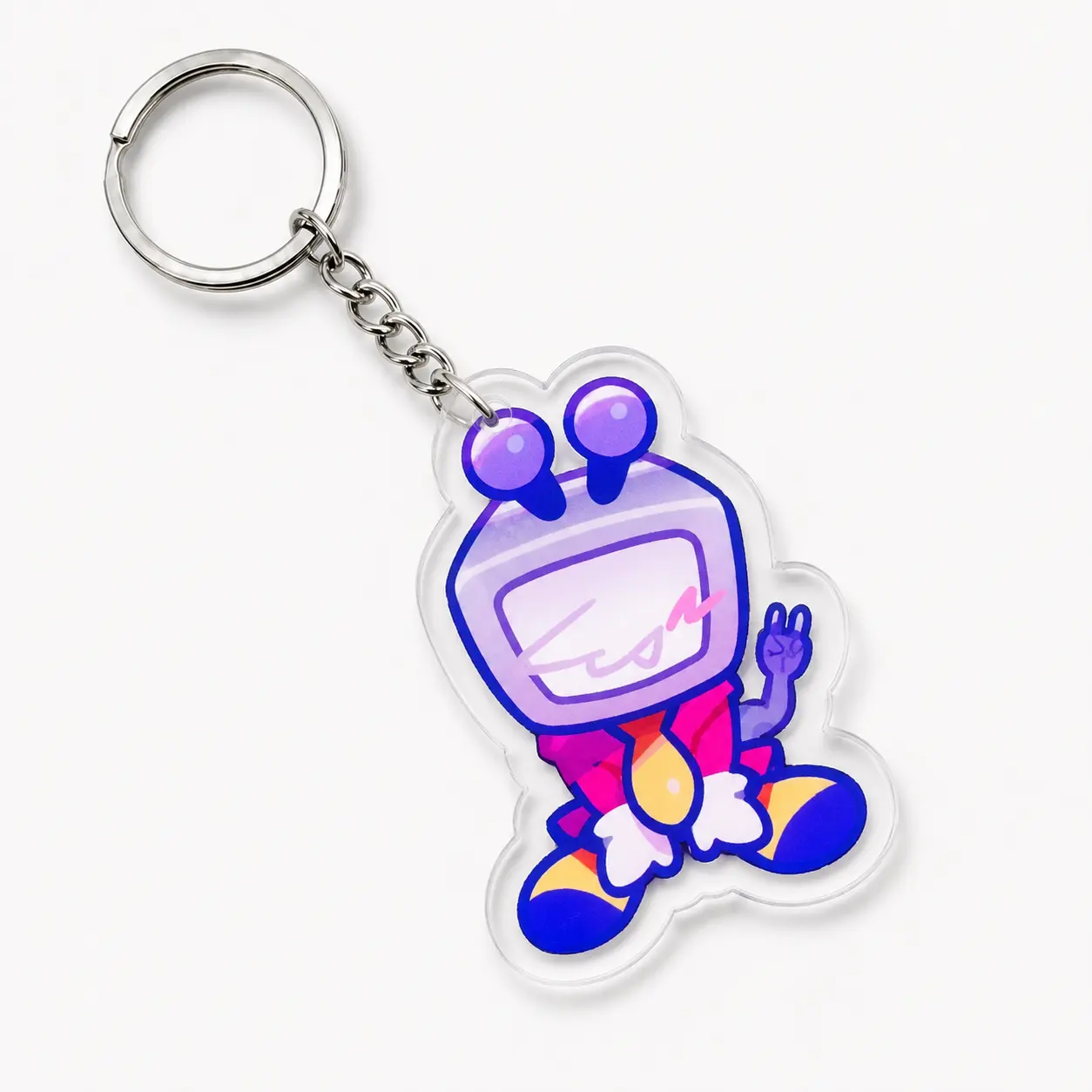 Tenna Casual Durable Acrylic Keychain - Character Key Ring, Anime-Style Bag Charm Accessory Gift for Fans, Cartoon Style, Lightweight, Backpack Decorations, Cute, Birthday, Unisex, All Seasons
