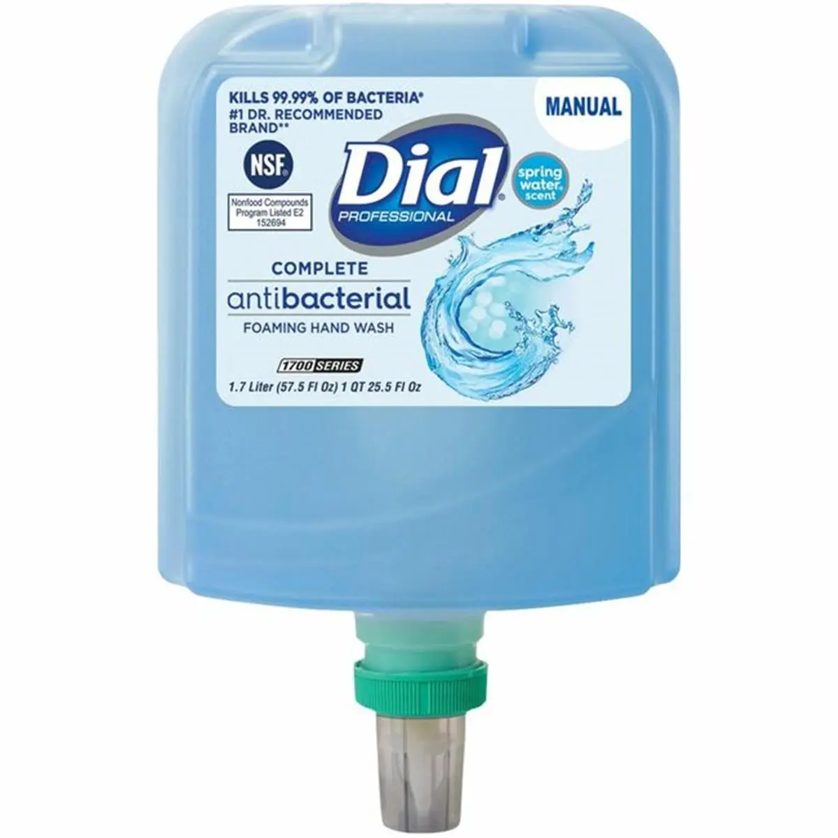 212 MAIN Anti-Bacterial Hygienic Foaming Hand Wash Soap Dispenser Refill, 1.7L Hypoallergenic Formula Spring Water Scent, NSF Registered Home Bathroom Supply, 3 Pcs per Case (Model DIA19693)