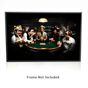 Country Legends Poker Game Satin Poster | No frame |  | 18 x 12 in | Classic Vintage Country Men's Bedroom Decor Unframed poster