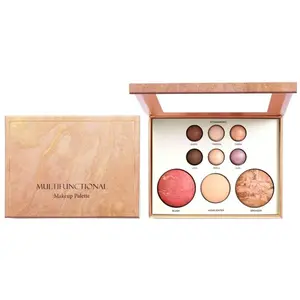 4-in-1 Full Face Value Palette - Budget-Friendly Eyeshadow, Blush, Bronzer & Glow Highlighter Set for Daily Glam Makeup Cosmetic