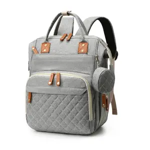 Unisex Large Capacity Diaper Bag Backpack with USB Charging Port, Waterproof Design, Insulated Bottle Pockets for Baby Travel Moms